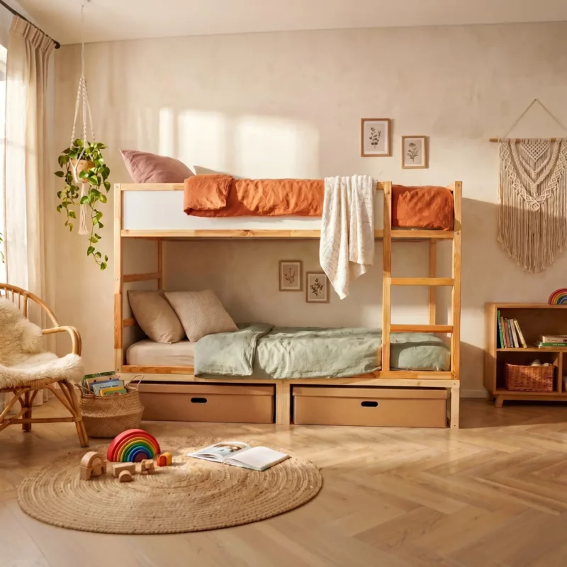 IKEA KURA Bett Betterhöhung NestUp Podest Naturholz - nachher