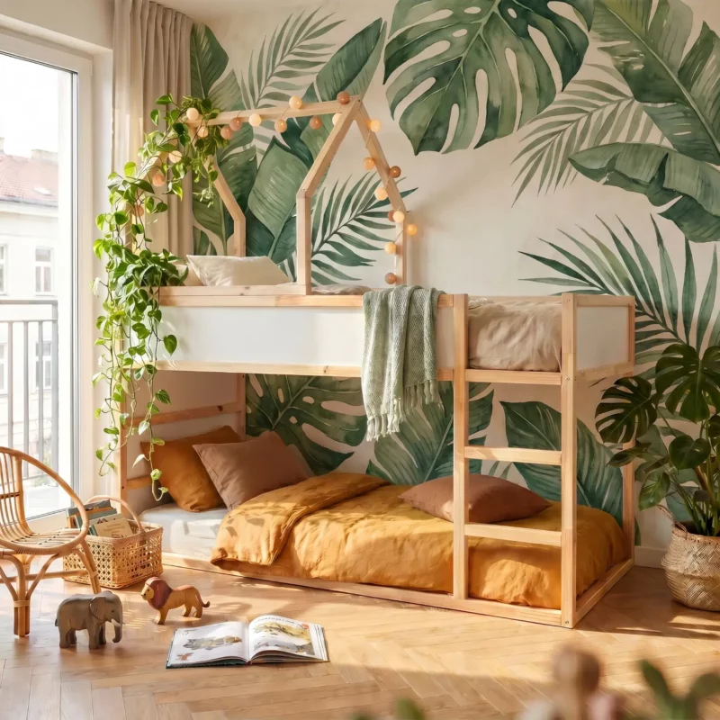 IKEA KURA Bett Hausbett Dach Starlight Plus aus Holz