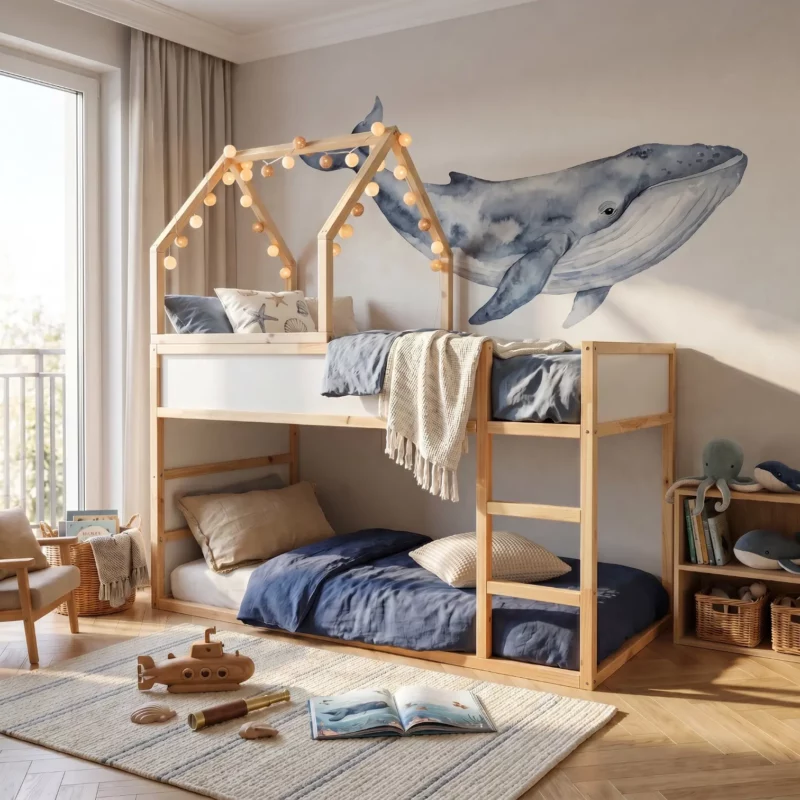 IKEA KURA Bett Hausbett Dach Starlight Plus aus Holz