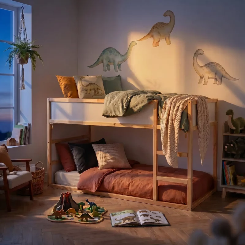 IKEA KURA Bett Hausbett Dach Starlight Plus aus Holz - vorher