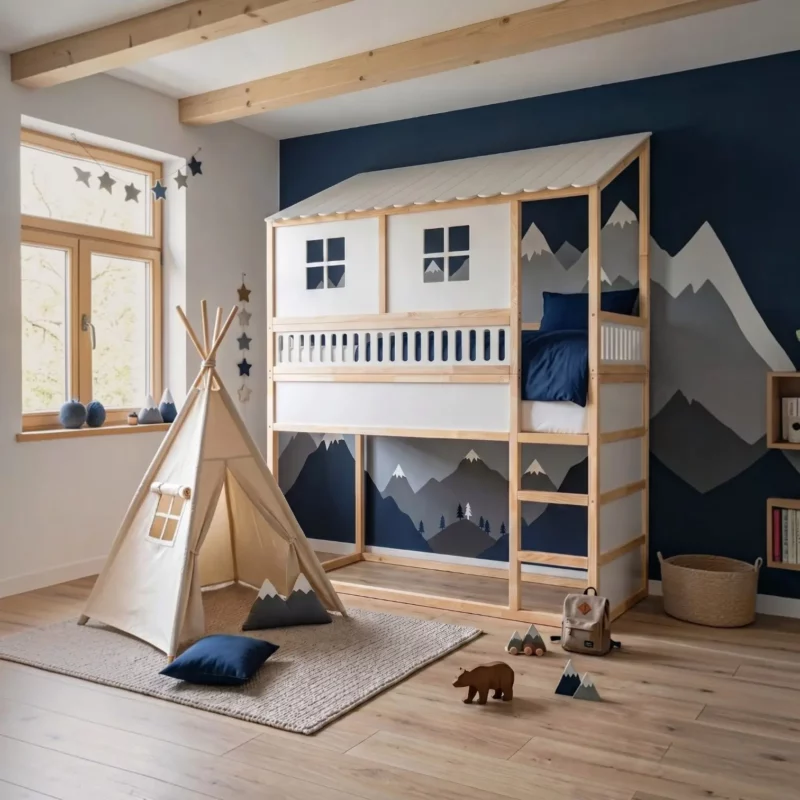 IKEA KURA Bett Hausbett mit Fenstern Little Mountain Plus