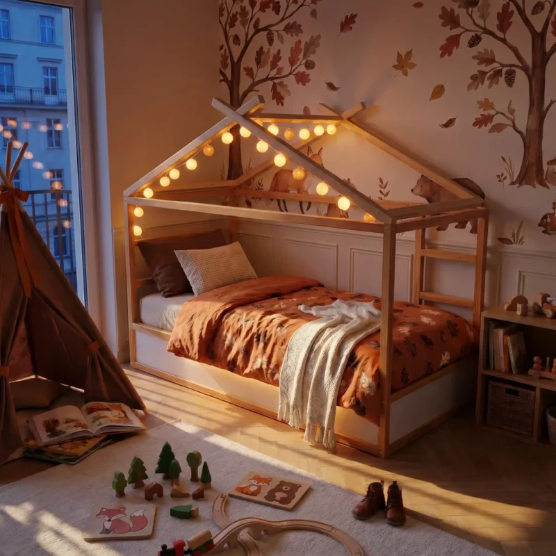 IKEA KURA Bett Hausdach Kinderbett Rainbow Standard - nachher