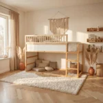 IKEA KURA Bett Obere Absturzsicherung RONA 165 mit runden Holzsprossen