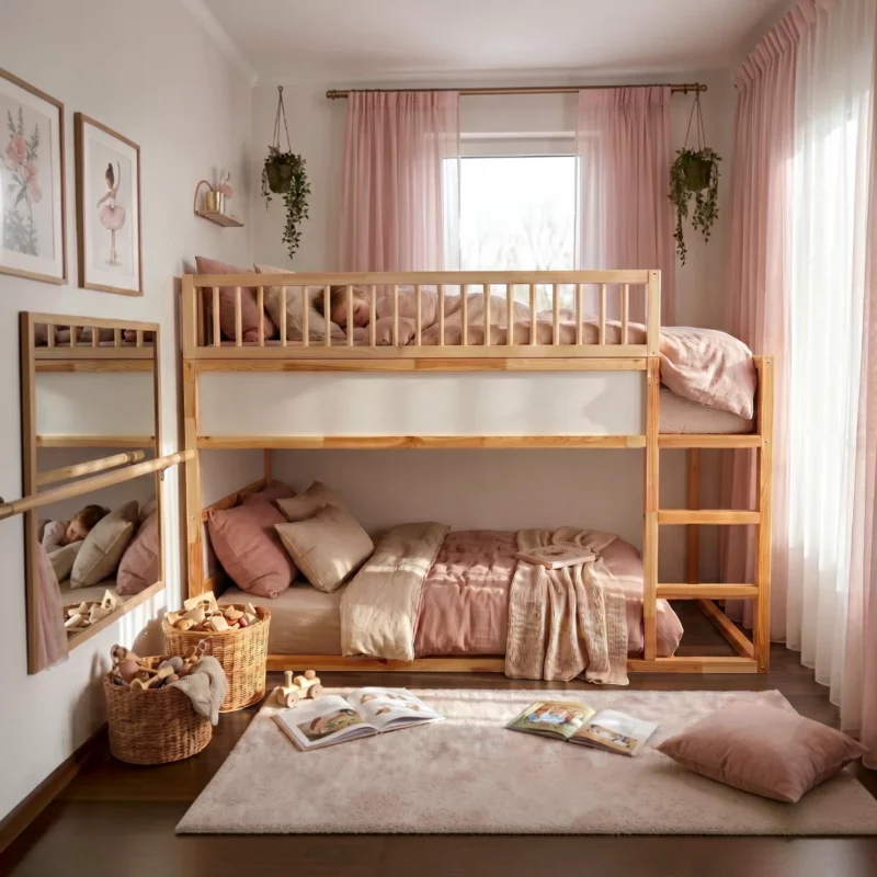 IKEA KURA Bett Obere Absturzsicherung RONA 165 mit runden Holzsprossen