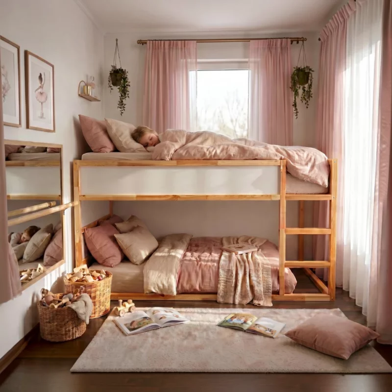 IKEA KURA Bett Obere Absturzsicherung RONA 165 mit runden Holzsprossen - vocher