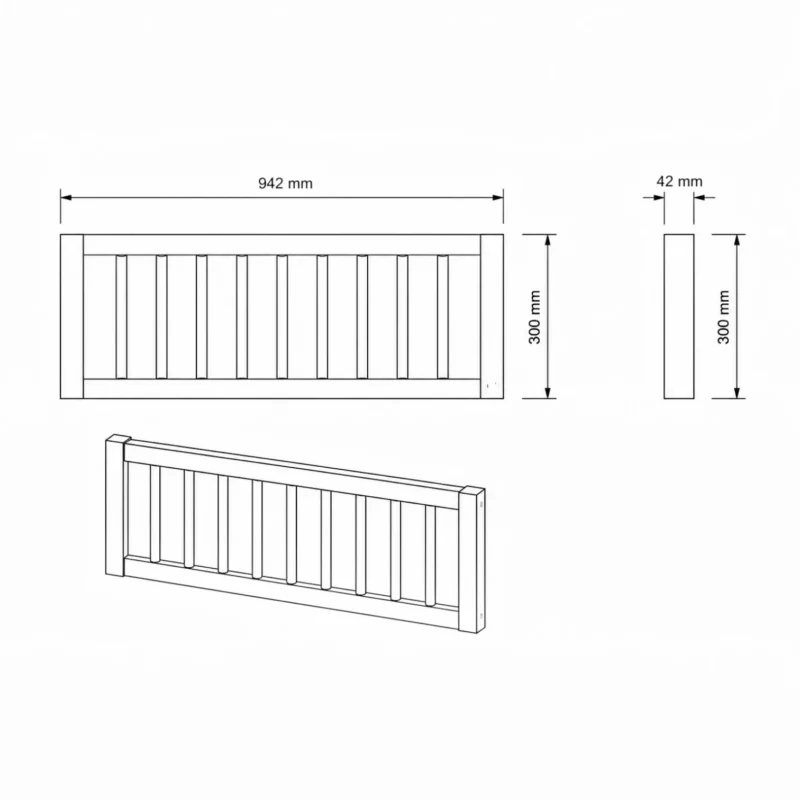 IKEA KURA Bett Obere Absturzsicherung RONA DUO SPLIT 165×90 - scheme