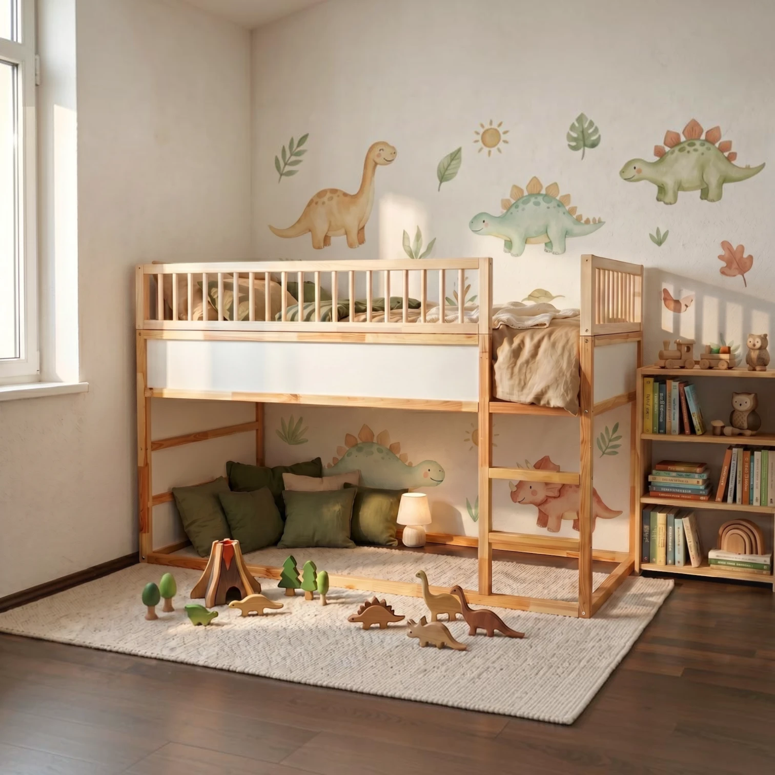 IKEA KURA Bett Obere Absturzsicherung RONA TRE 90×165×90 mit runden Holzsprossen IKEA KURA Bett Obere Absturzsicherung RONA TRE 90×165×90 mit runden Holzsprossen