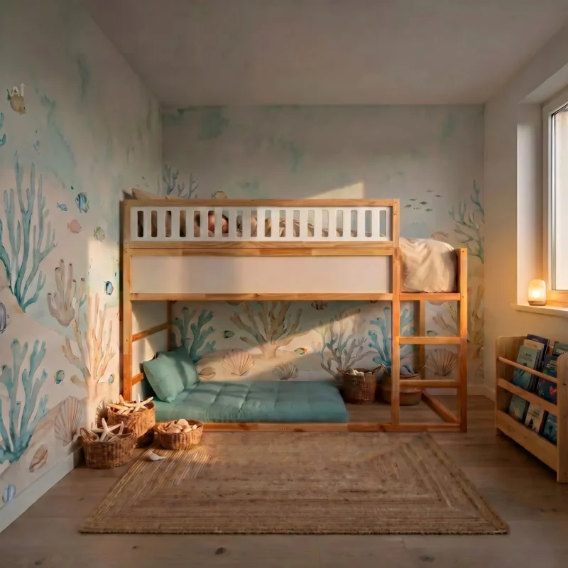 IKEA KURA Bett Obere Absturzsicherung VILO 165 aus Holz und MDF - nachher