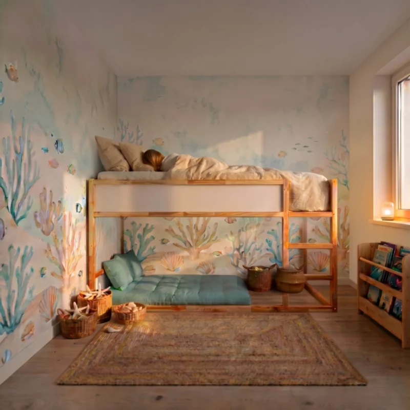 IKEA KURA Bett Obere Absturzsicherung VILO 165 aus Holz und MDF - vorher