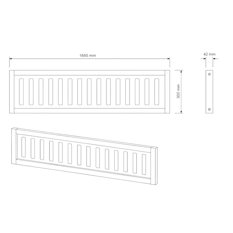 IKEA KURA Bett Obere Absturzsicherung VILO DUO 165×90 aus Holz und MDF - scheme
