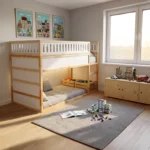 IKEA KURA Bett Obere Absturzsicherung VILO MAX aus Holz und MDF