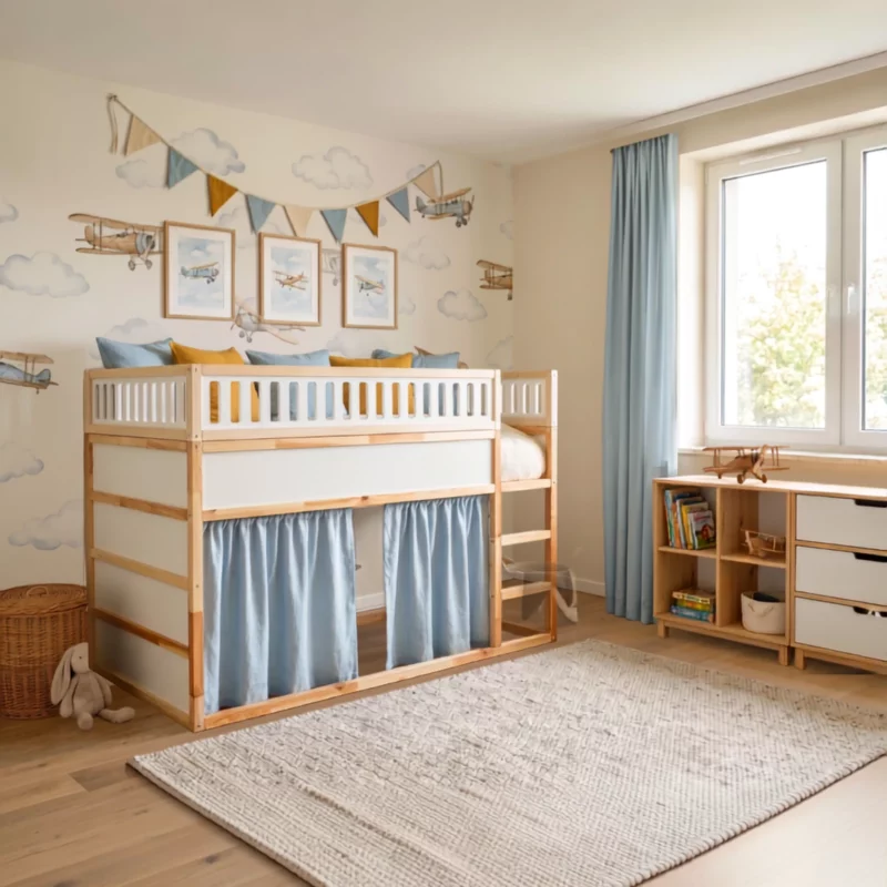 IKEA KURA Bett Obere Absturzsicherung VILO MAX aus Holz und MDF