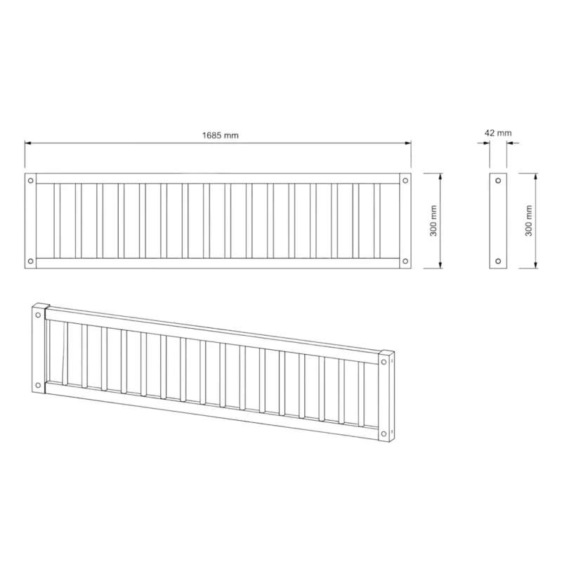 IKEA KURA Bett Obere Absturzsicherung VILO MAX aus Holz und MDF - scheme