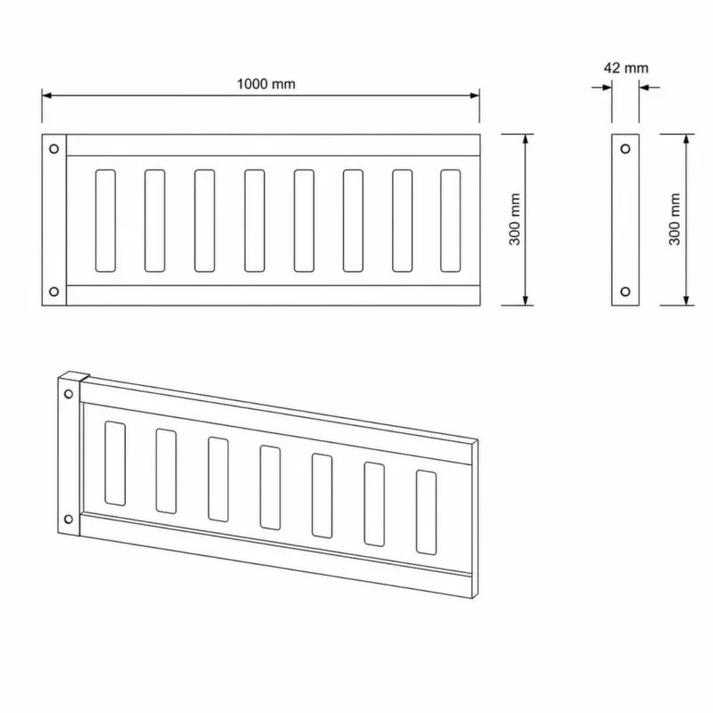 IKEA KURA Bett Obere Absturzsicherung VILO MAX aus Holz und MDF - scheme