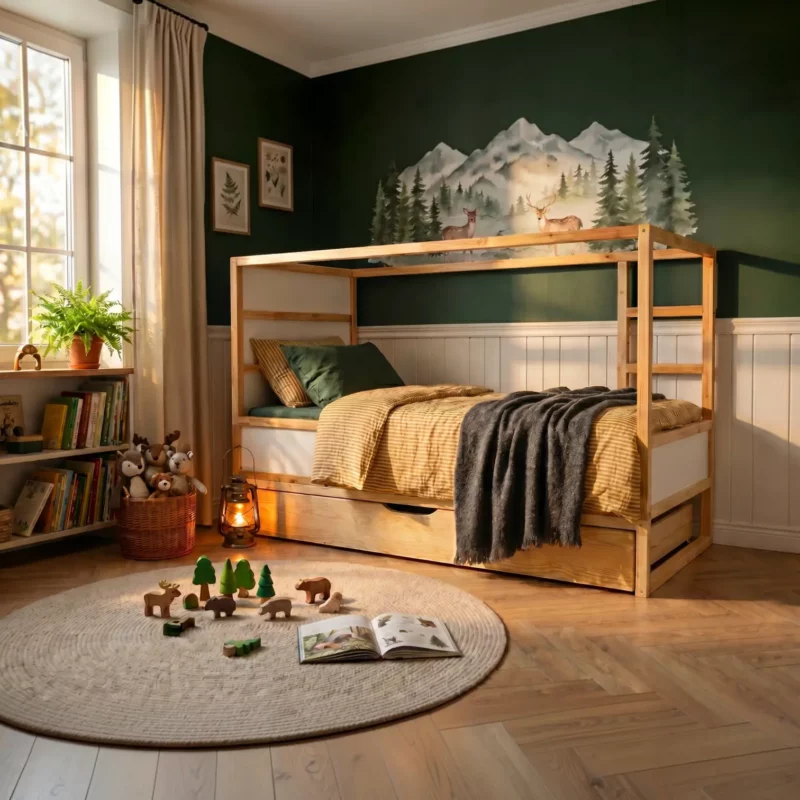 IKEA KURA Bett Podest mit extra großer Schublade NestUp Storage XL Naturholz