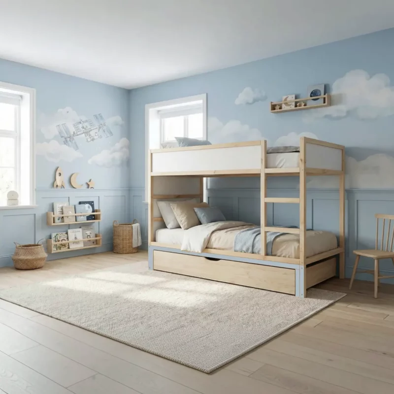 IKEA KURA Bett Podest mit extra großer Schublade NestUp Storage XL Naturholz