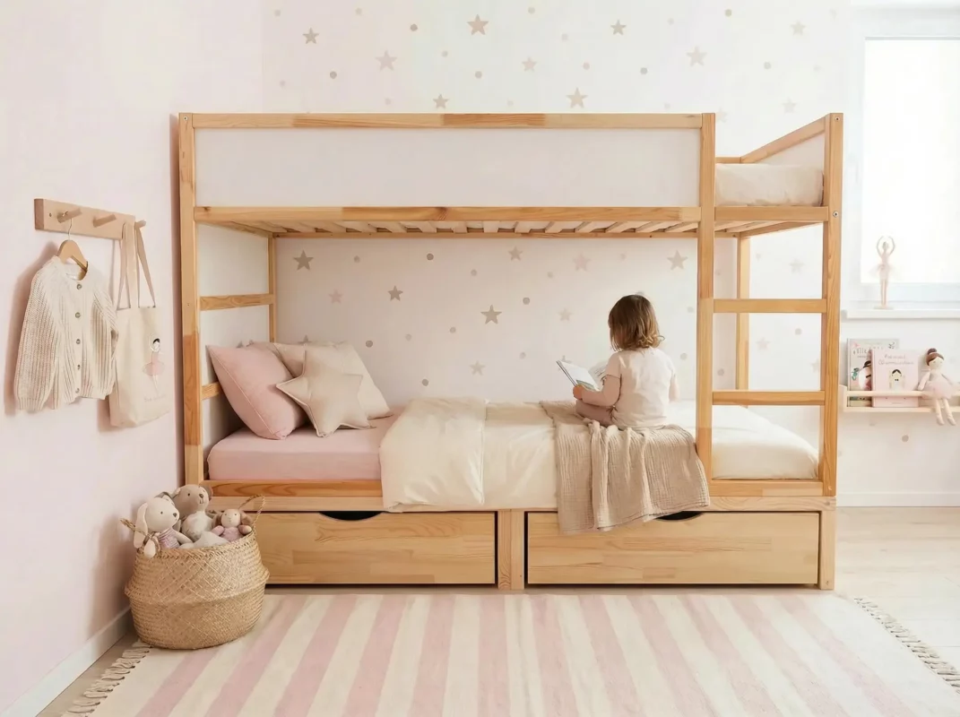 IKEA KURA Bett Podest mit zwei Schubladen NestUp Storage Front Kiefer