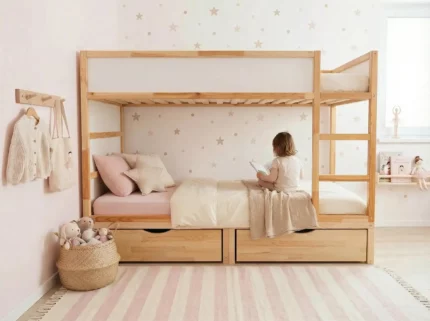IKEA KURA Bett Podest mit zwei Schubladen NestUp Storage Front Kiefer