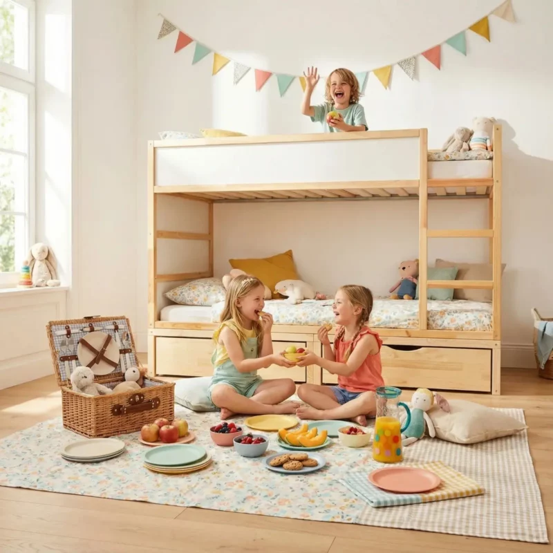 IKEA KURA Bett Podest mit zwei Schubladen NestUp Storage Front Kiefer