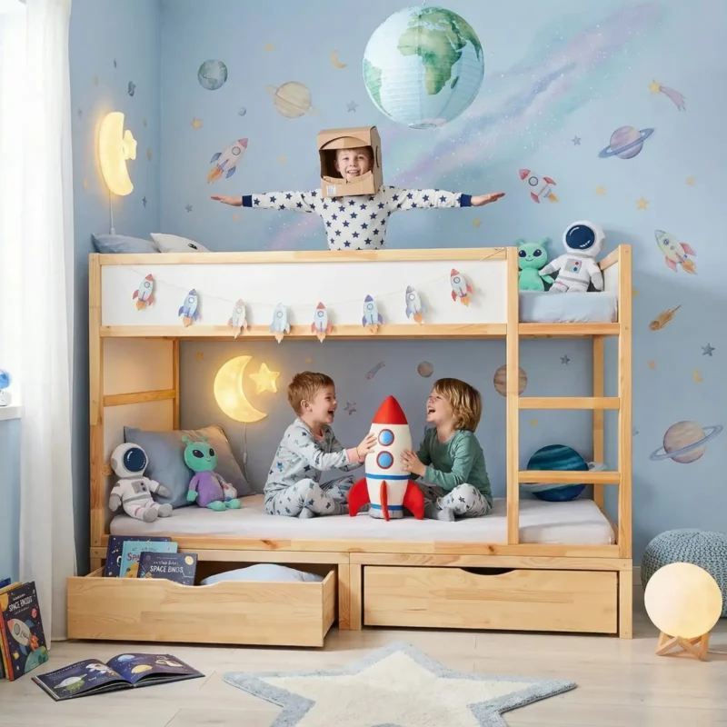 IKEA KURA Bett Podest mit zwei Schubladen NestUp Storage Front Kiefer