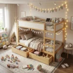 IKEA KURA Bett Podest mit zwei Schubladen NestUp Storage Front Kiefer