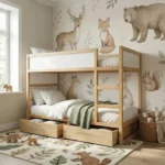 IKEA KURA Bett Podest mit zwei Schubladen NestUp Storage Front Kiefer