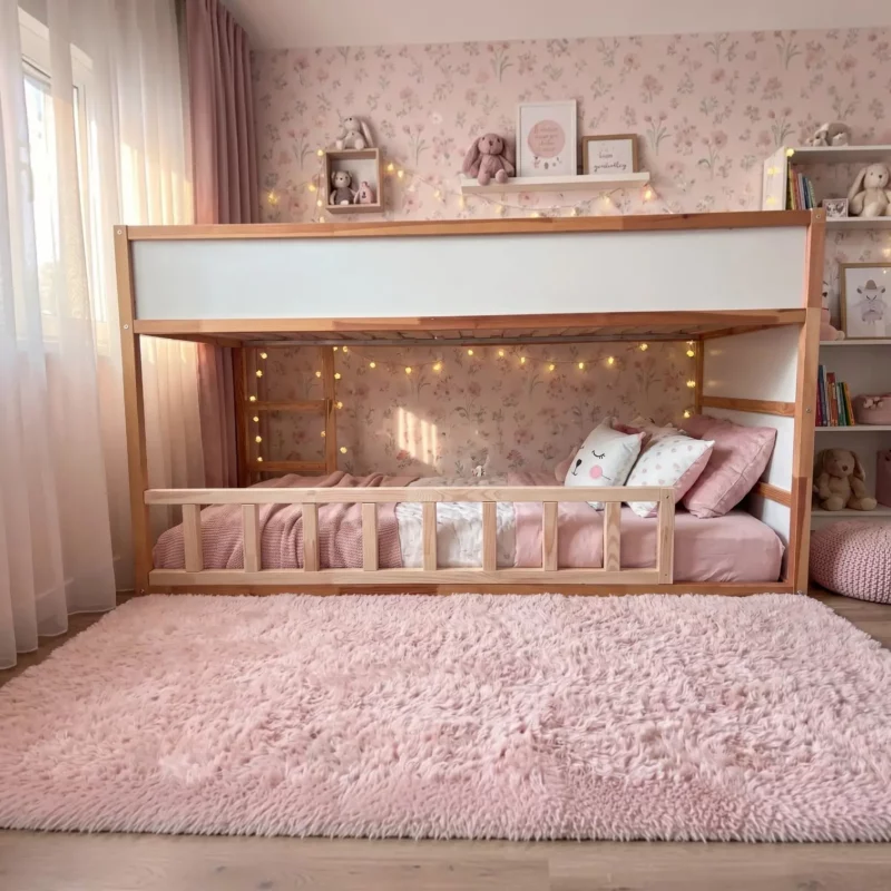 IKEA KURA Bett Rausfallschutz Unten NIVO 165 cm aus Kiefernholz