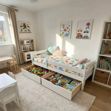 IKEA KURA Bett Schubladen Set Solani Box Front Weiß