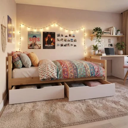 IKEA KURA Bett Schubladen Set Solani Box Front Weiß