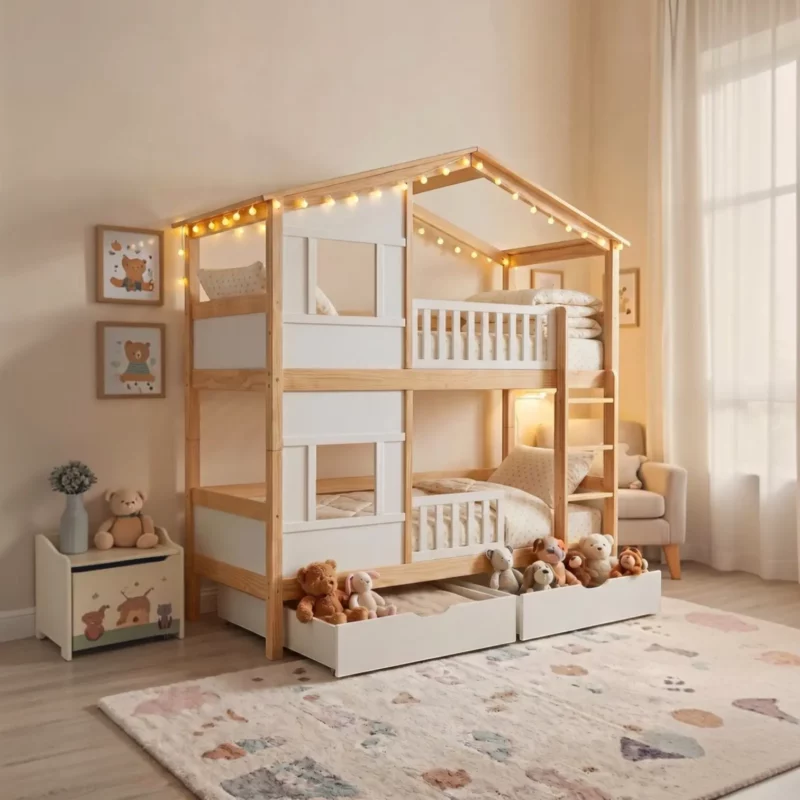 IKEA KURA Bett Schubladen Set Solani Box Front Weiß - nachher