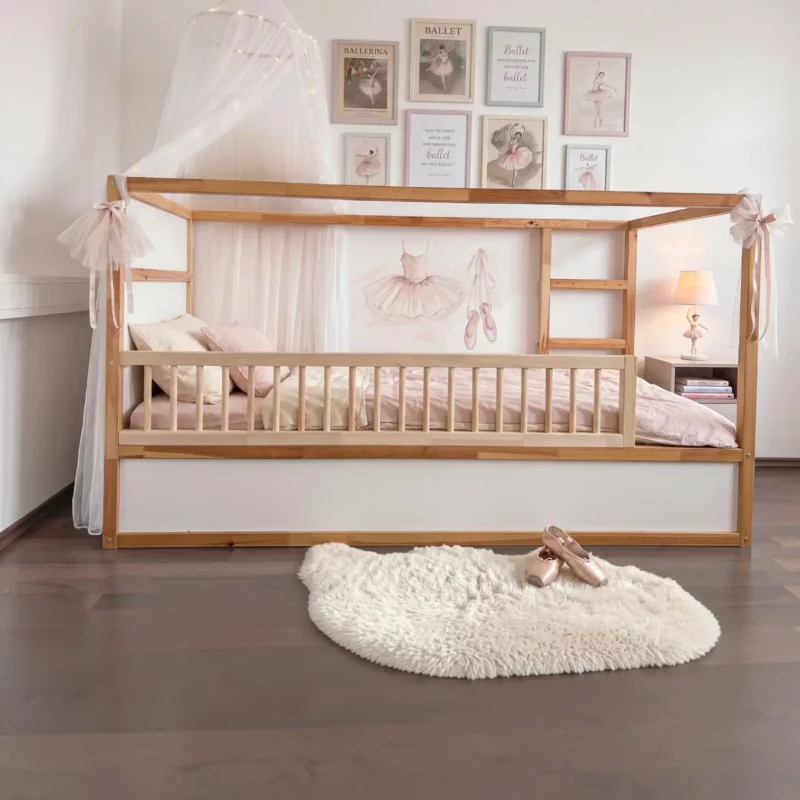 Barierka z okrągłymi szczebelkami do łóżka IKEA KURA ROLO 165