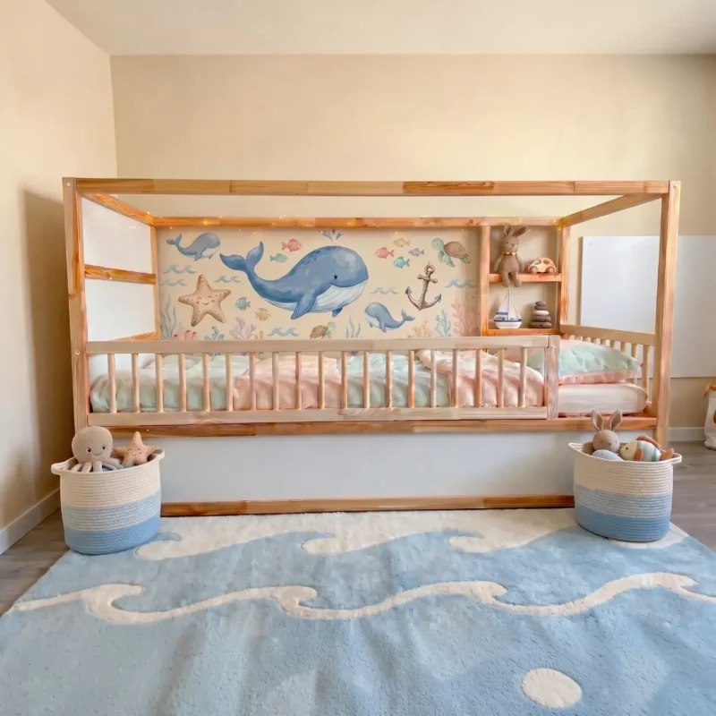 IKEA KURA Bett Schutzgitter mit runden Sprossen ROLO DUO 165×90