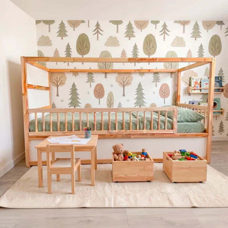 IKEA KURA Bett Schutzgitter mit runden Sprossen ROLO DUO 165×90