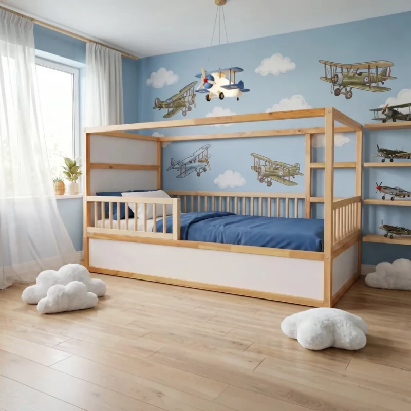 IKEA KURA Bett Schutzgitter mit runden Sprossen ROLO TRE 165×90×90