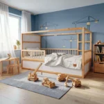 IKEA KURA Bett Schutzgitter mit runden Sprossen ROLO TRE 165×90×90