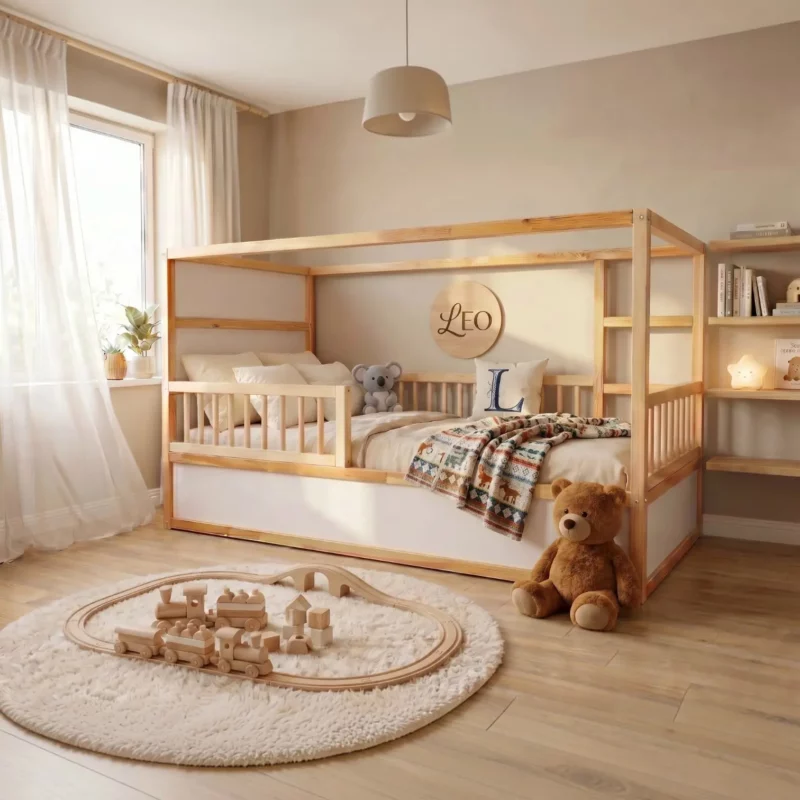 IKEA KURA Bett Schutzgitter mit runden Sprossen ROLO TRE 165×90×90