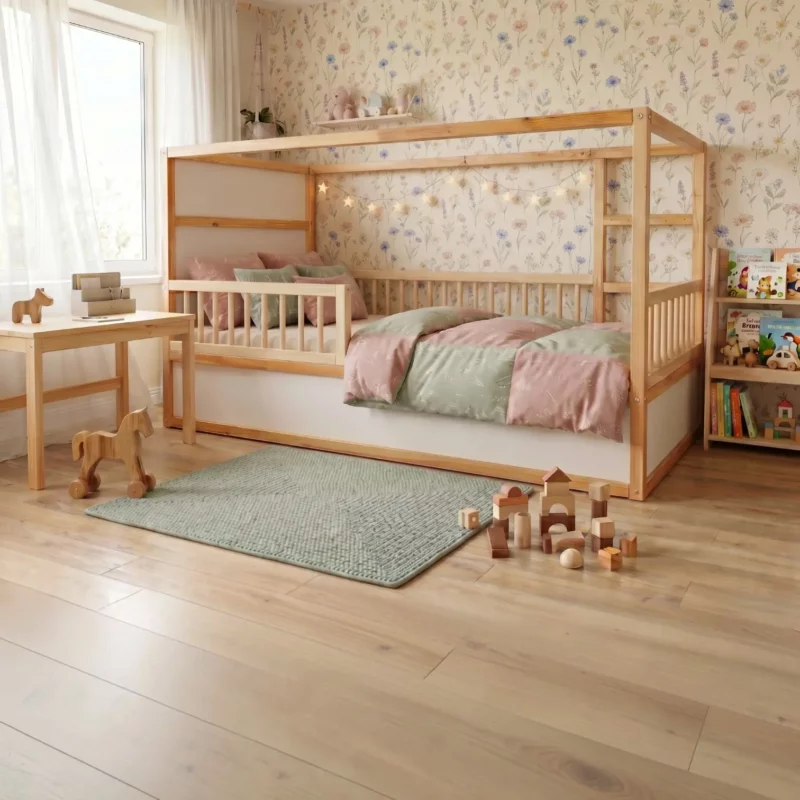 IKEA KURA Bett Schutzgitter mit runden Sprossen ROLO TRE 165×90×90