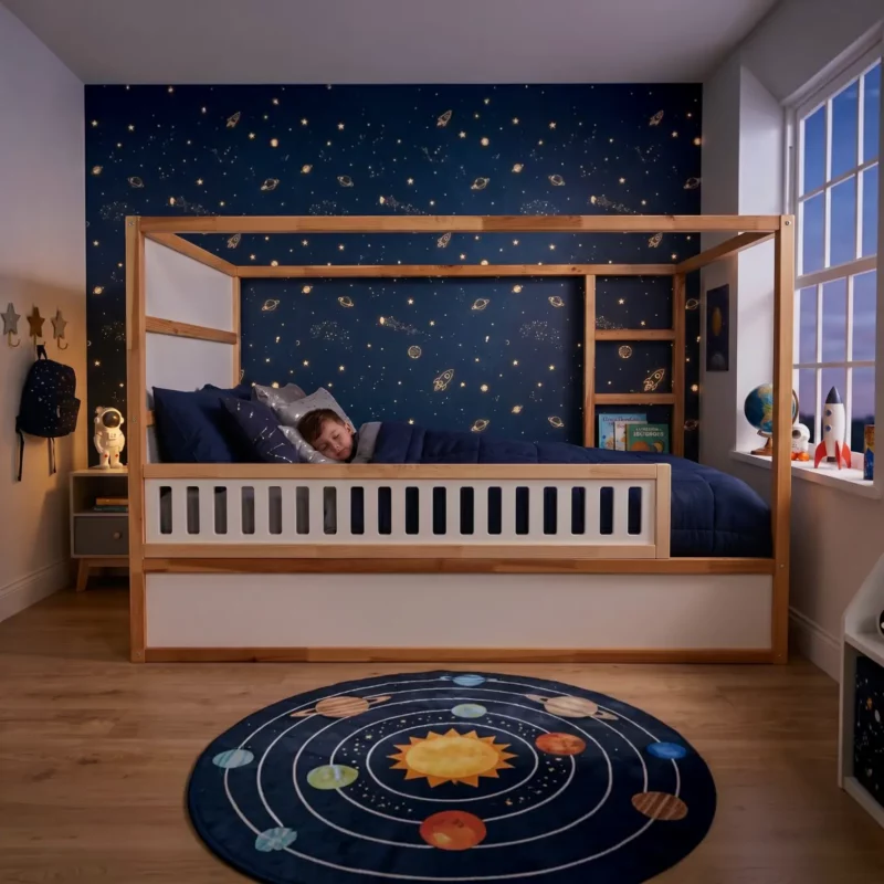 IKEA KURA Bett Untere Absturzsicherung VELO 165 aus Holz und MDF - nachher