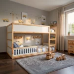 IKEA KURA Bett Untere Absturzsicherung VELO DUO 90×90 aus Holz und MDF