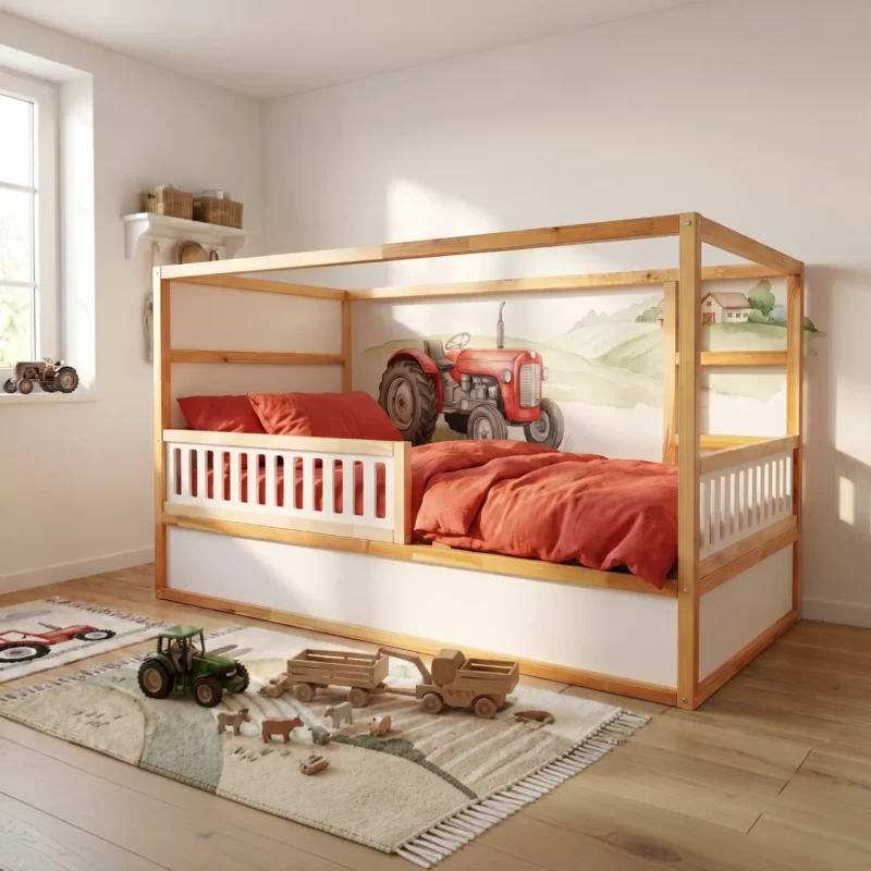 IKEA KURA Bett Untere Absturzsicherung VELO DUO 90×90 aus Holz und MDF