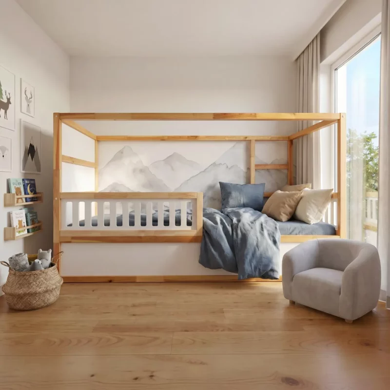 IKEA KURA Bett Untere Absturzsicherung VELO DUO 90×90 aus Holz und MDF