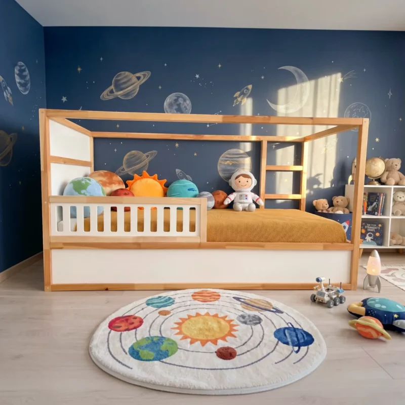 IKEA KURA Bett Unteres Sicherheitsgitter VELO 90 aus Holz und MDF Wieß