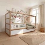 IKEA KURA Bett Unteres Sicherheitsgitter VELO 90 aus Holz und MDF Wieß