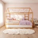IKEA KURA Bett Unteres Sicherheitsgitter VELO 90 aus Holz und MDF Wieß