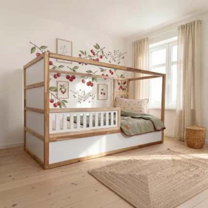 IKEA KURA Bett Unteres Sicherheitsgitter VELO 90 aus Holz und MDF Wieß