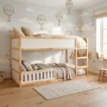 IKEA KURA Bett Unteres Sicherheitsgitter VELO 90 aus Holz und MDF Wieß