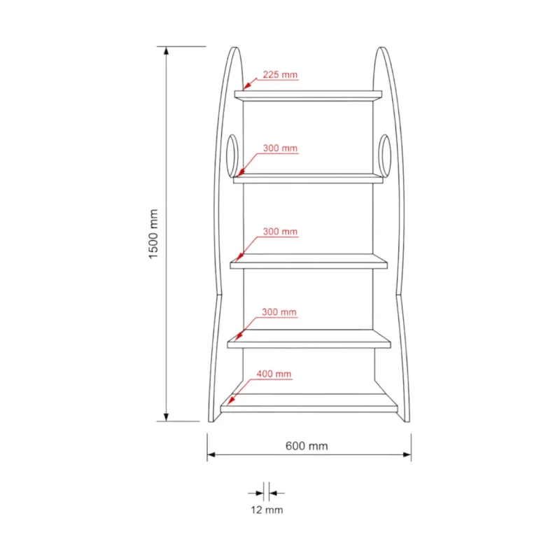 IKEA Kura Bett Montessori Regal RAKIETA MIDI Weiß - scheme