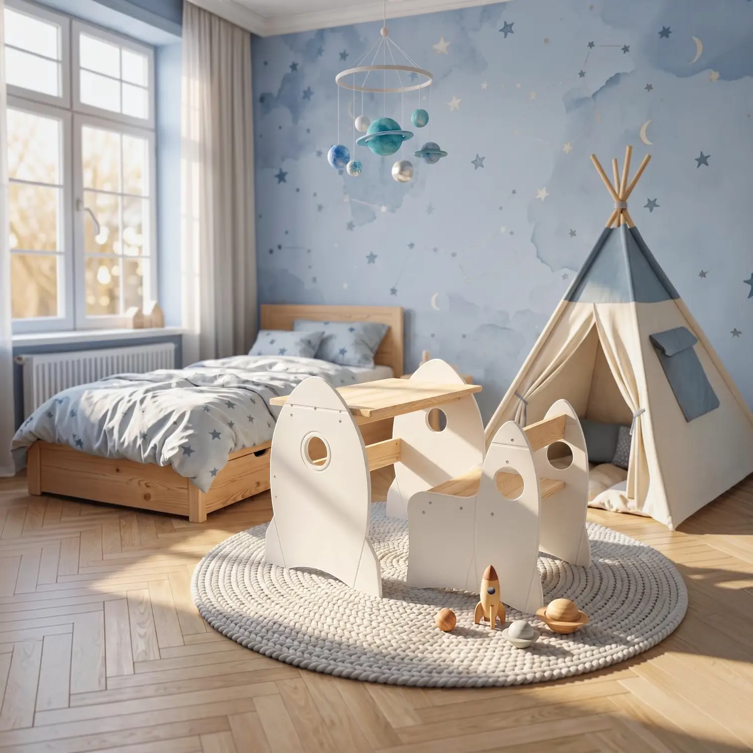 IKEA Kura Bett Montessori Tisch und Stuhl RAKIETA Weiß IKEA Kura Bett Montessori Tisch und Stuhl RAKIETA Weiß