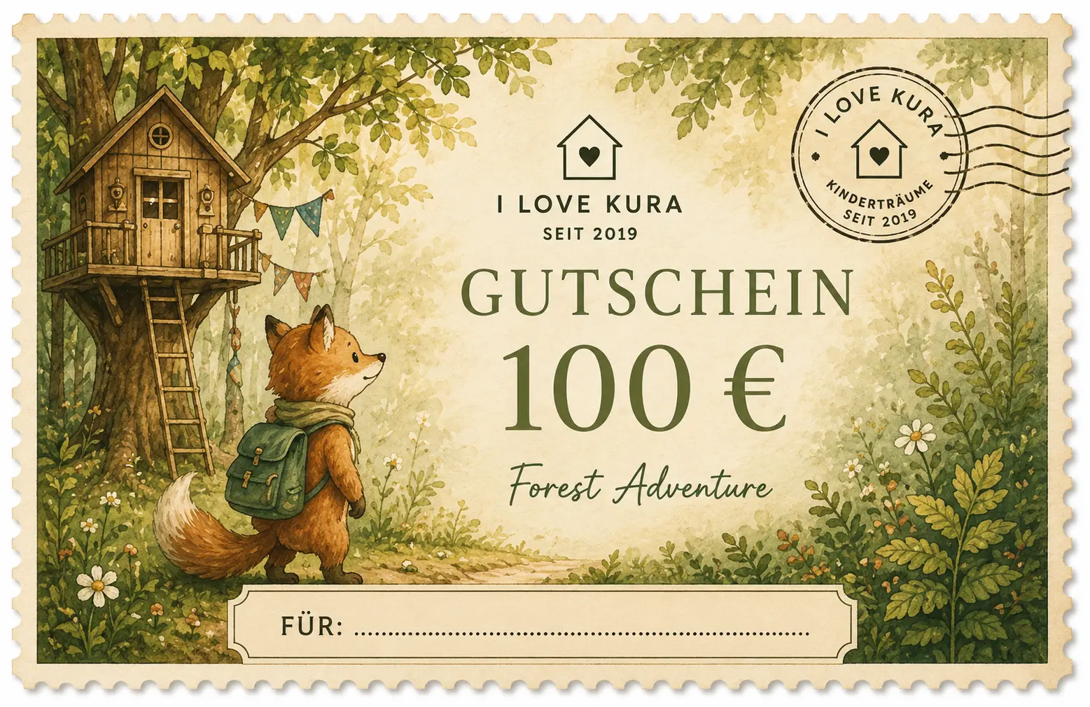 I LOVE KURA Gutschein 100 € - 100 FOREST_ADVENTURE I LOVE KURA Gutschein 100 € - 100 FOREST_ADVENTURE