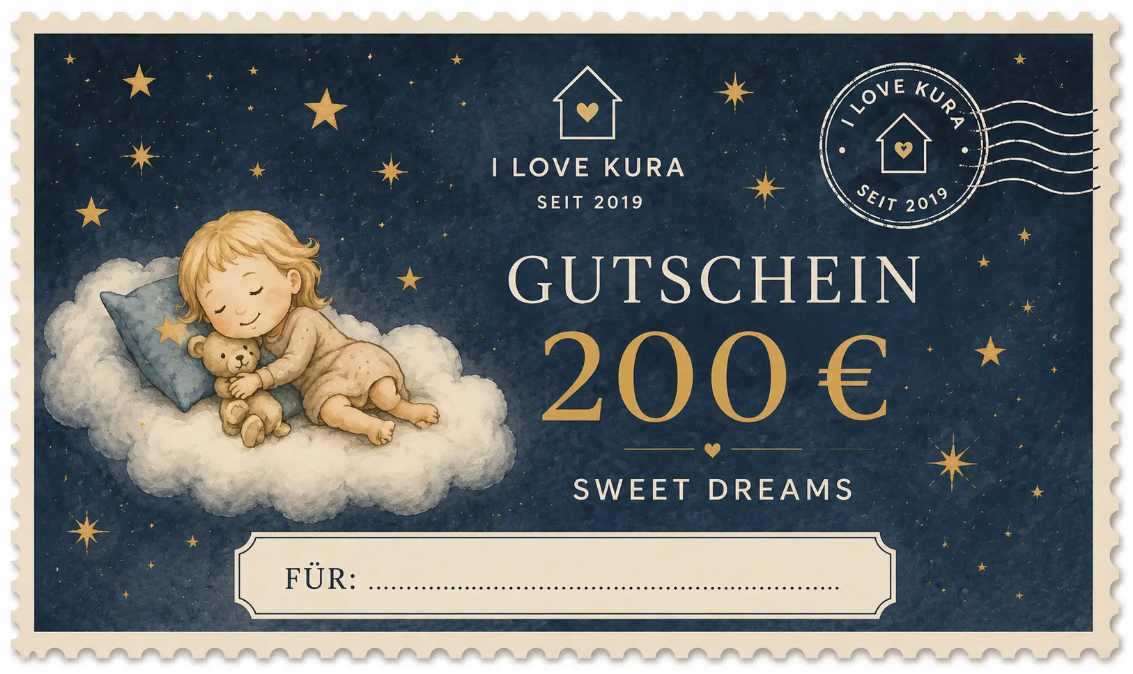 I LOVE KURA Gutschein 200 € - 200 SWEET_DREAMS I LOVE KURA Gutschein 200 € - 200 SWEET_DREAMS